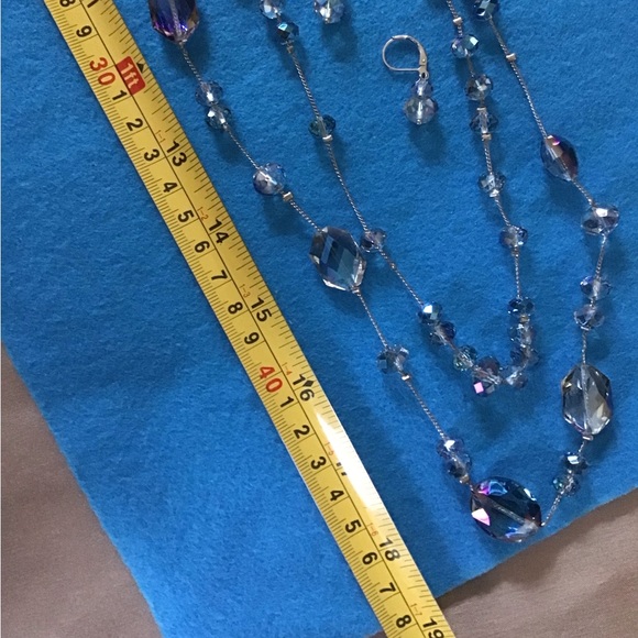 Blue/Clear Necklace & Earrings - Picture 6 of 6
